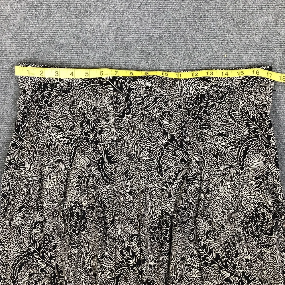 Vintage Black & Cream Paisley Button-Front Skirt Set Sz 18 (V1)